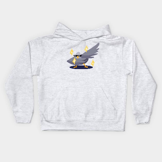 Pigeon swag 16 bits Kids Hoodie by yeyitoalba